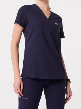 Figs Navy Catarina One-Pocket Scrub Top